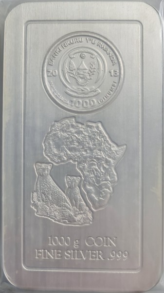 Ruanda - 1kg - Gepard Silberbarren  ( Kein Internetverkauf -  nur Ladenverkauf)  bitte aktuellen Preis erfragen !!!